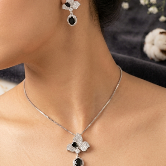 Midnight Bloom Black & Diamond Set