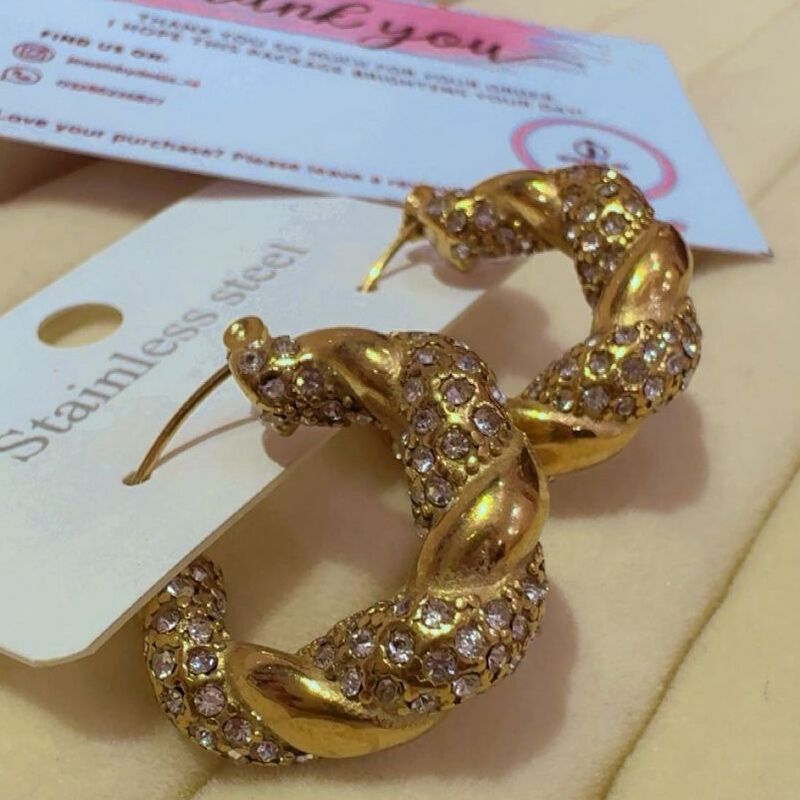 Twisted 18k plated hoops