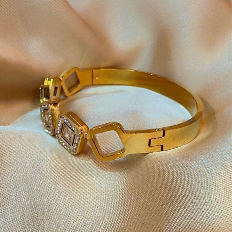 Square crystal cuff