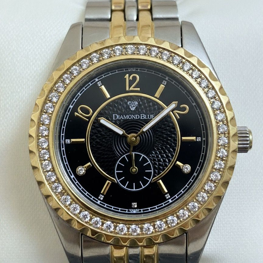 Elegant Black Dial Pave Watch