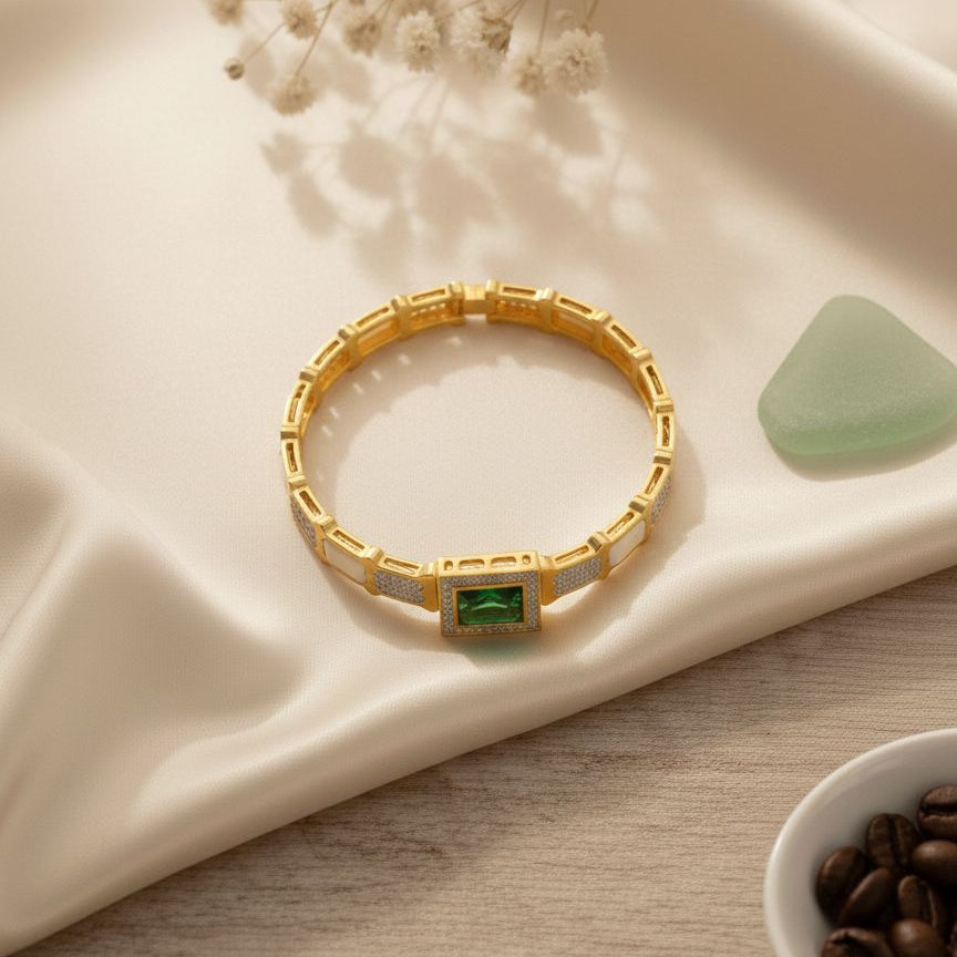 Emerald Luxe Geometric Bracelet