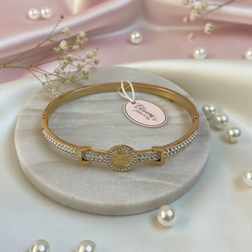 Crystal Pavé Gold Cuff