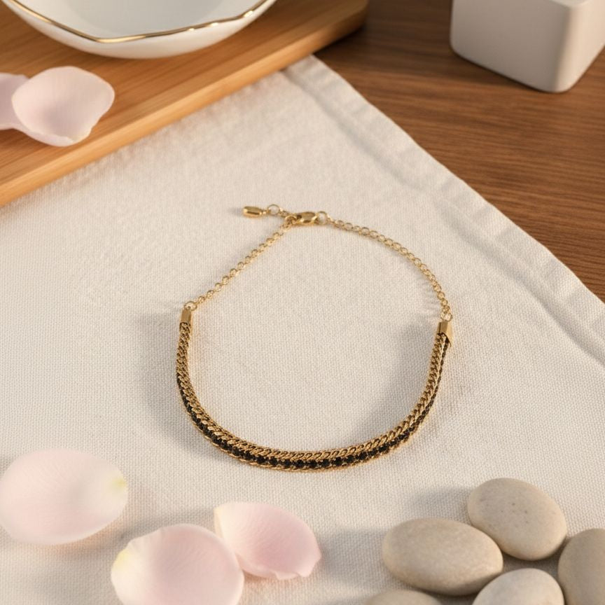 Midnight Twist Braided Gold Chain