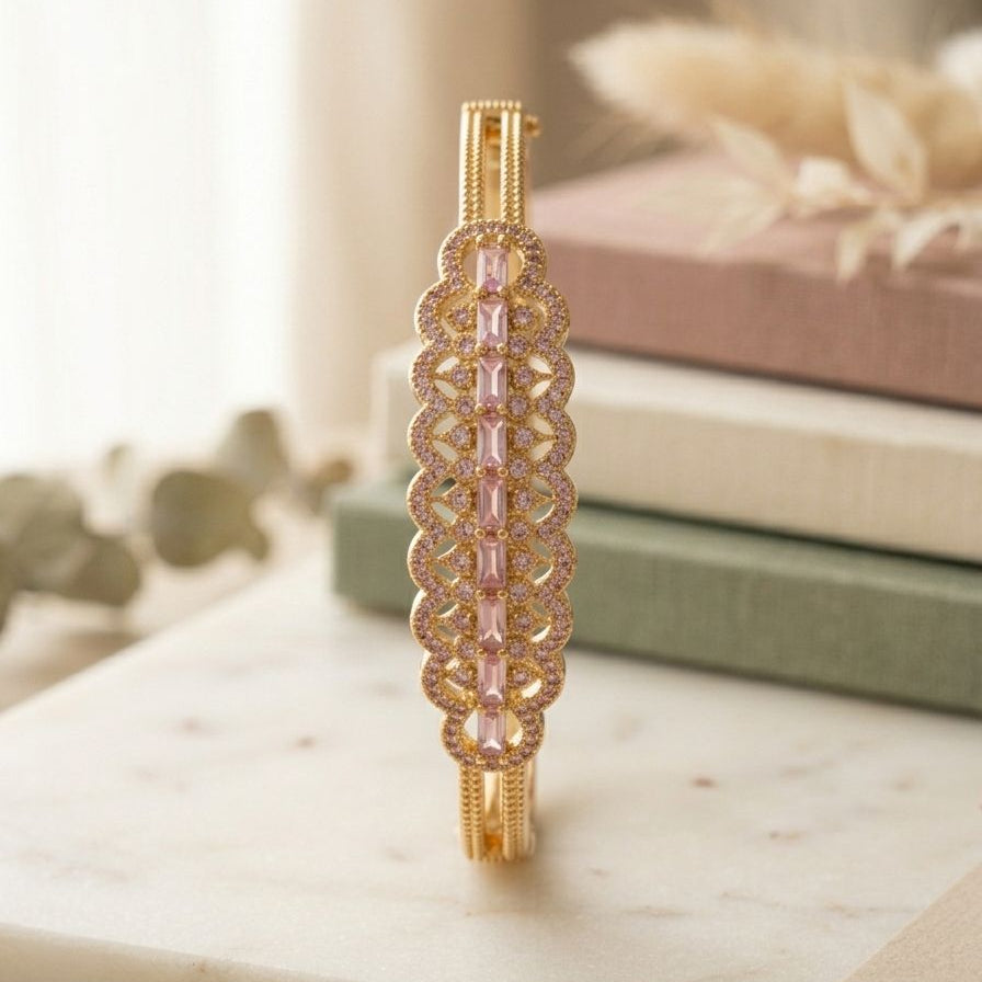 Aurora Rose Gold Crystal Bangle