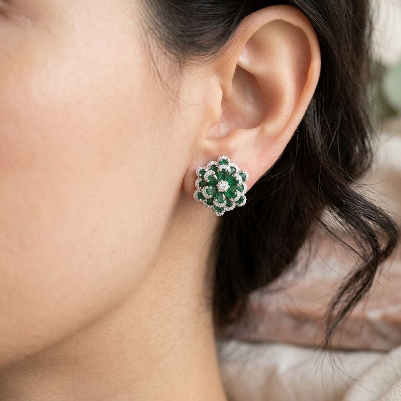 Emerald Bloom Studs