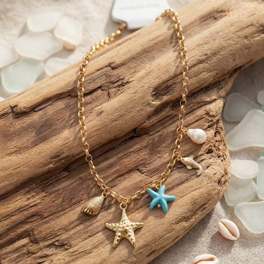 Coastal Shell & Starfish Pendant