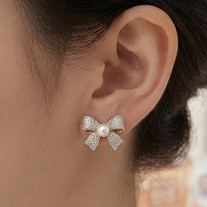 Ethereal Bow Stud Earrings