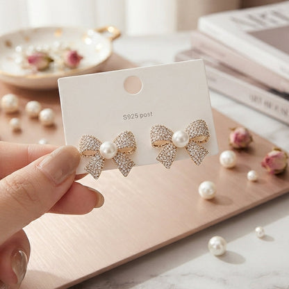Ethereal Bow Stud Earrings