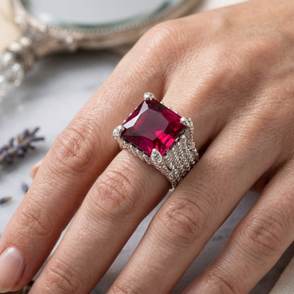 Vintage Ruby Emerald-Cut Statement Ring