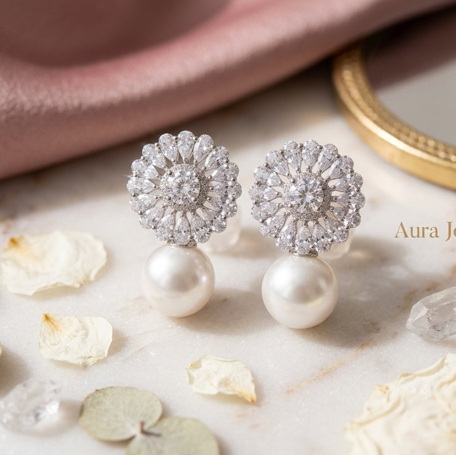 Crystal Bloom Pearl Drops