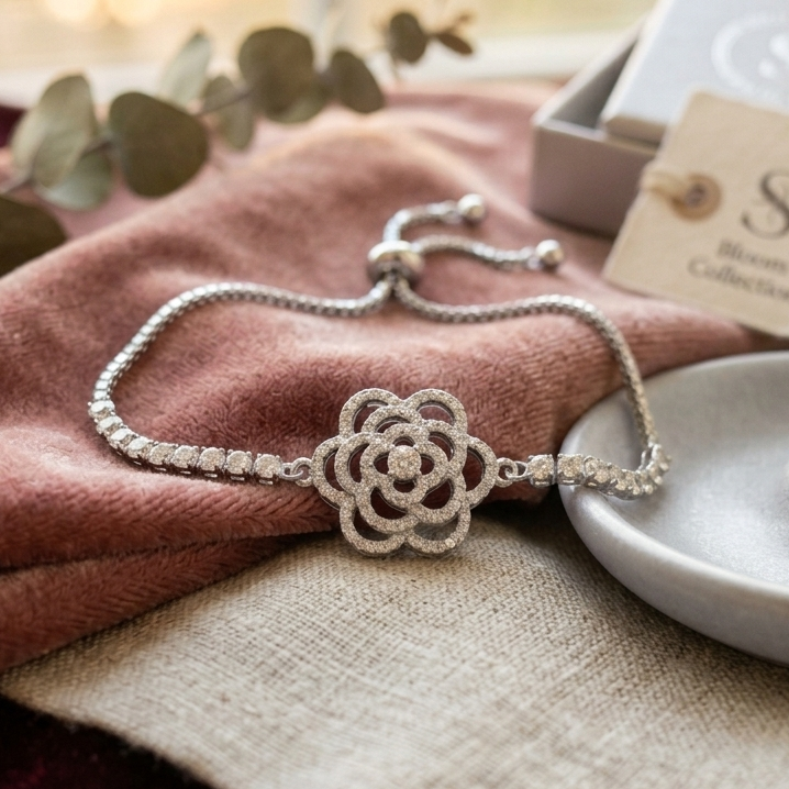Blossom Silver Tennis Bracelet