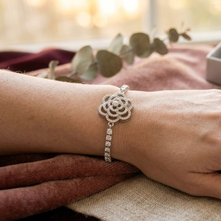 Blossom Silver Tennis Bracelet