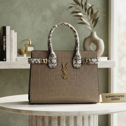 YSL Exotic-Trim Structured Tote Bag