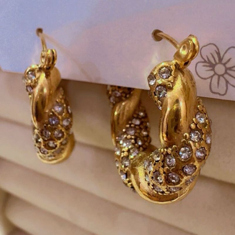Twisted 18k plated hoops