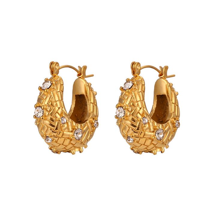 Stone studded hoops