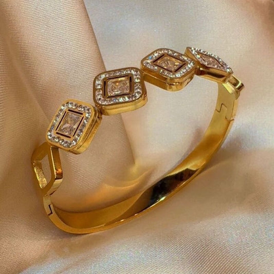Square crystal cuff