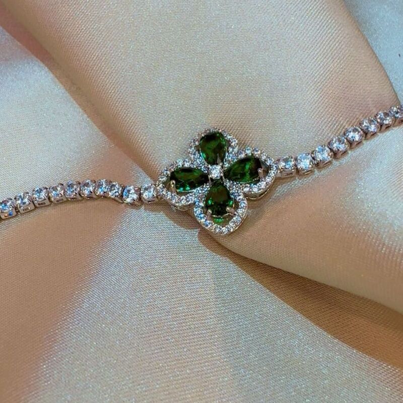 Emerald Blossom Diamond Bracelet