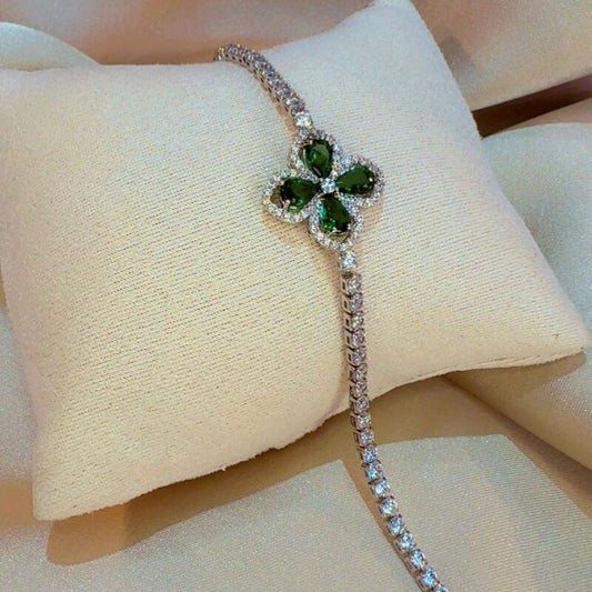 Emerald Blossom Diamond Bracelet