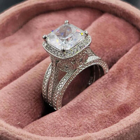 Square  zircon ring