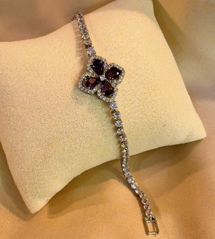 Purple zircon bracelet