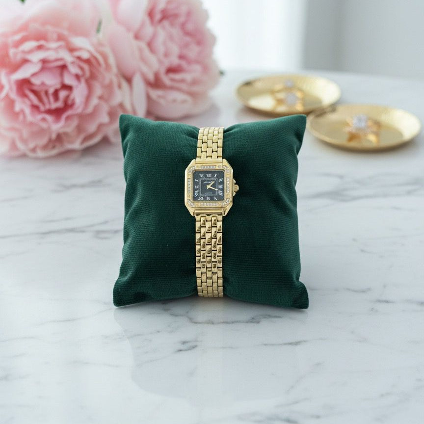 Square Gold Link Watch