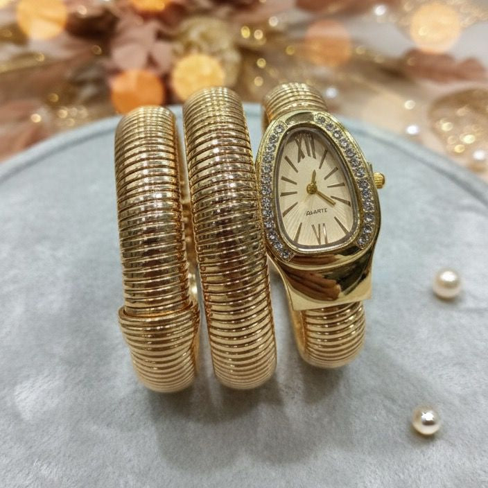 Gold-Tone Cuff Watch