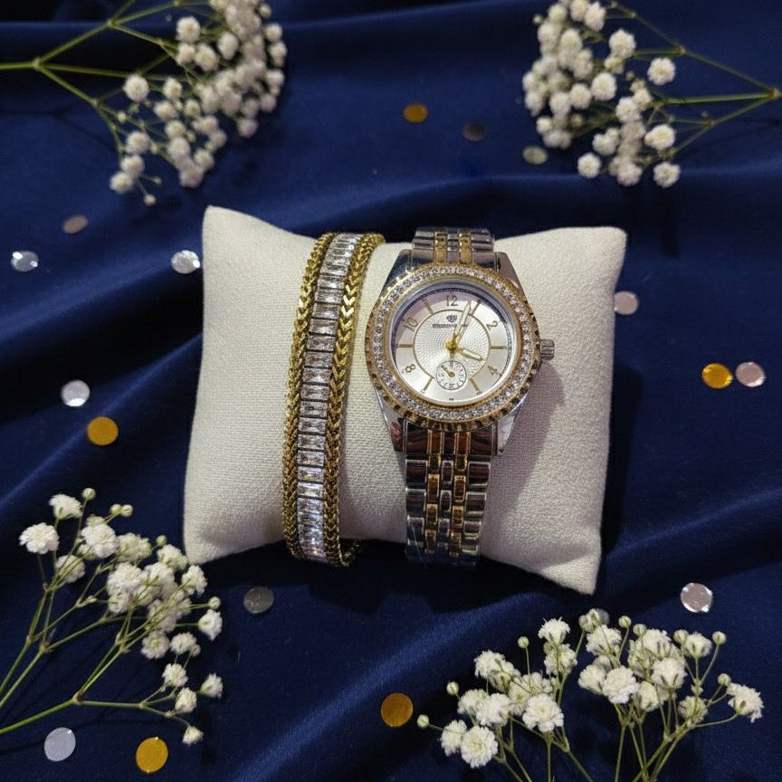Regal Sparkle Watch & Bangle Set