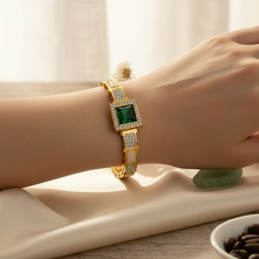 Emerald Luxe Geometric Bracelet