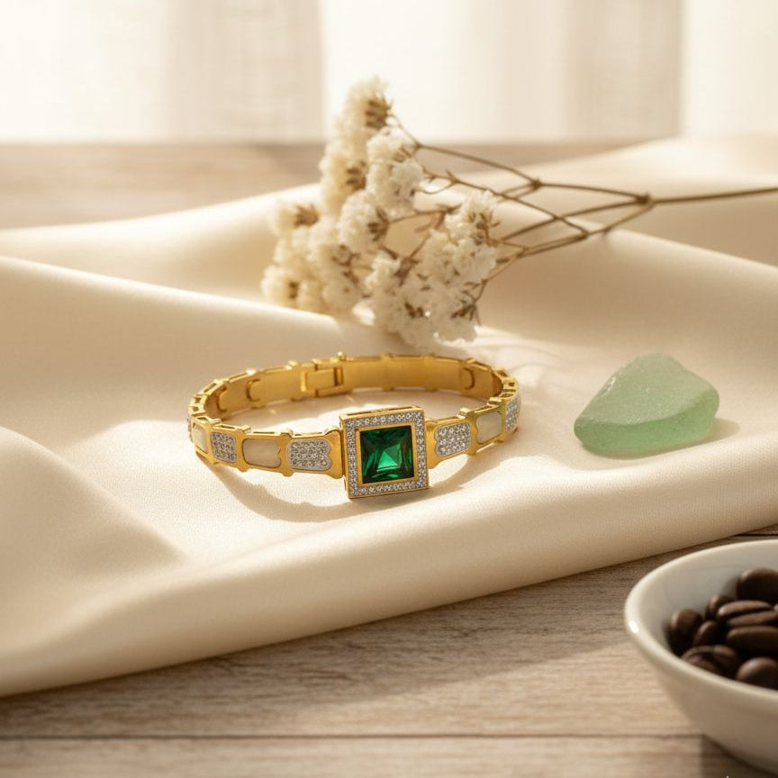 Emerald Luxe Geometric Bracelet