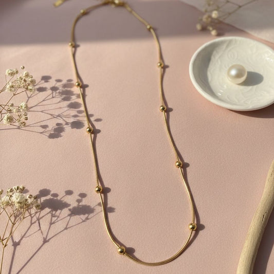 Aurora Gold Bead Station Necklace