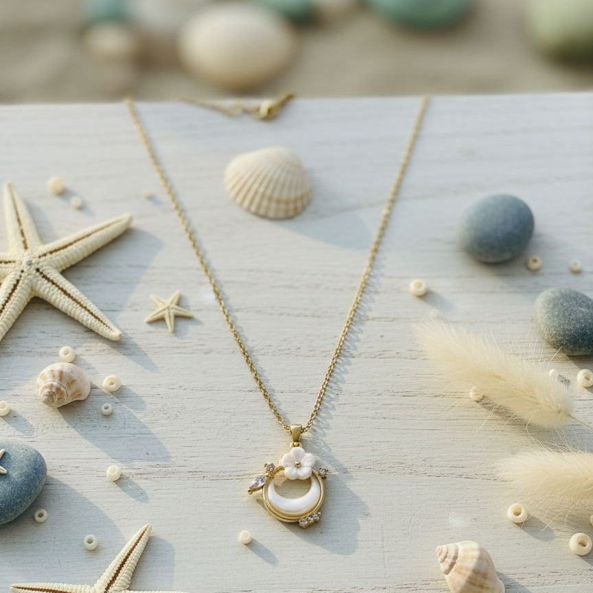 Pearl & Flower Moonlit Pendant