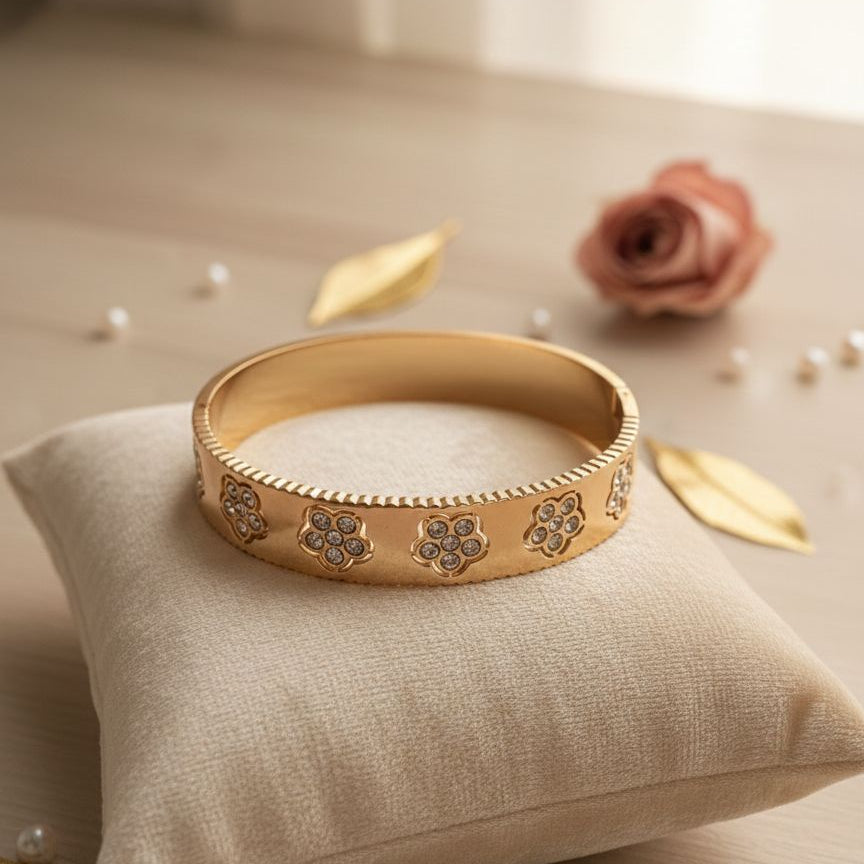 Gilded Bloom Inlaid Cuff