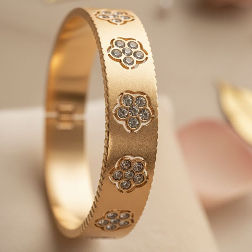 Gilded Bloom Inlaid Cuff