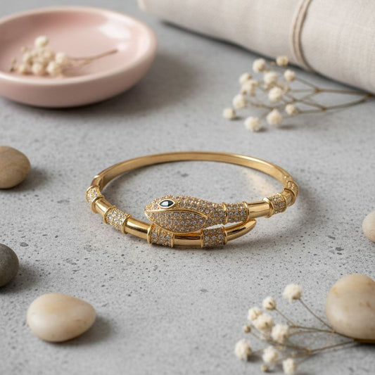 Luxury Gold Snake Bracelet with Crystals