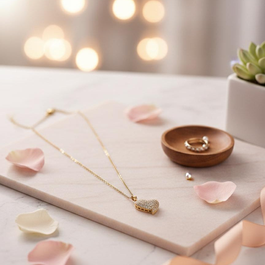 Eternal Sparkle Pave Heart Necklace