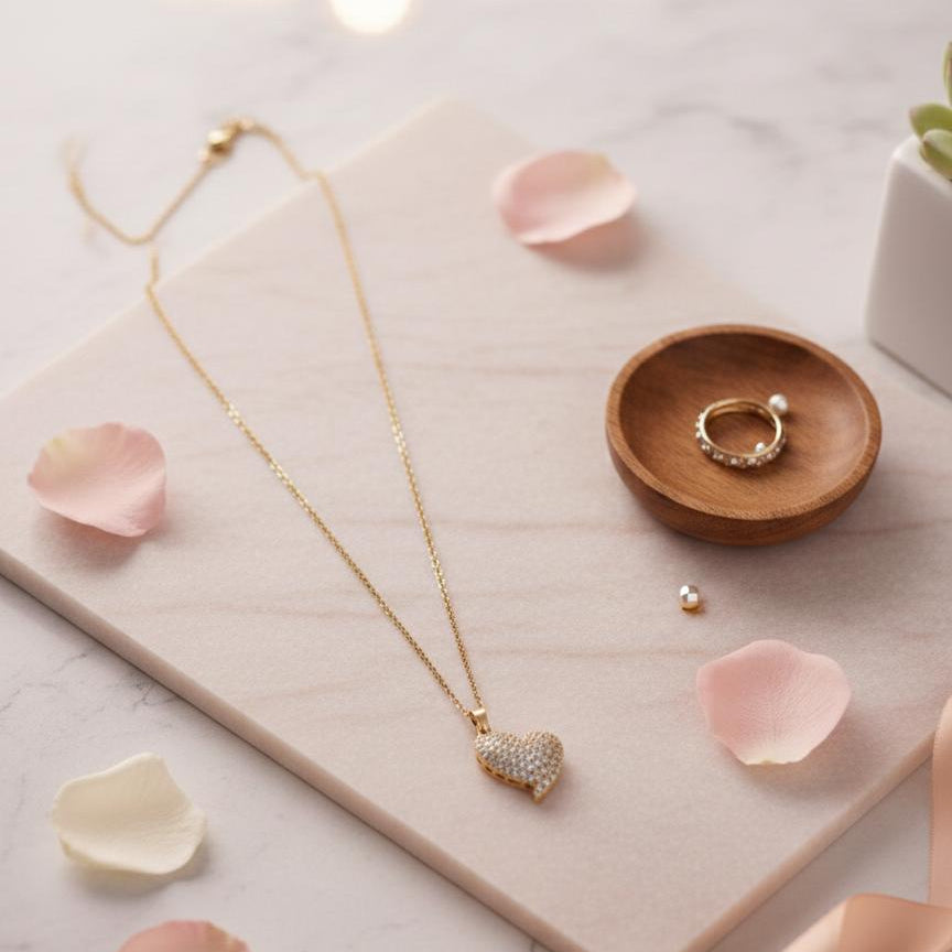 Eternal Sparkle Pave Heart Necklace