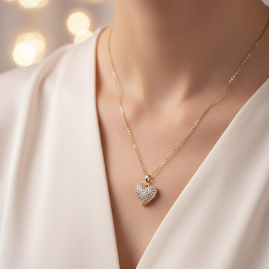 Eternal Sparkle Pave Heart Necklace