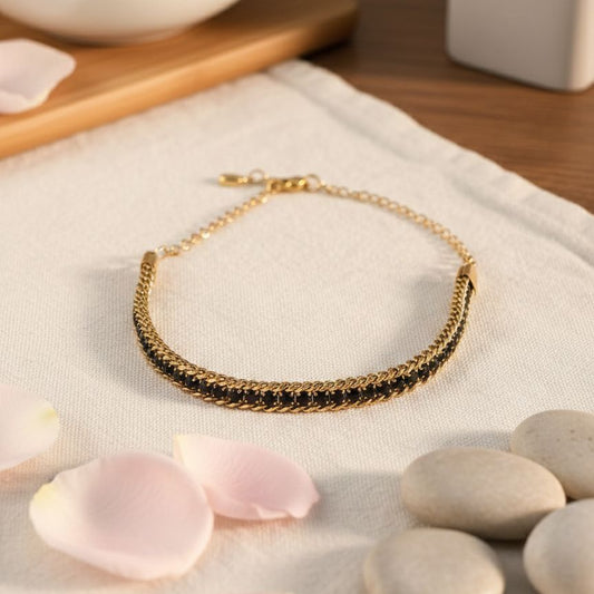 Midnight Twist Braided Gold Chain