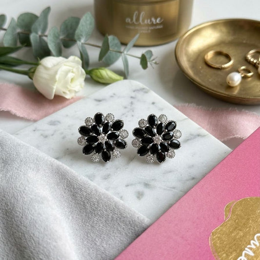 Midnight Bloom Floral Studs