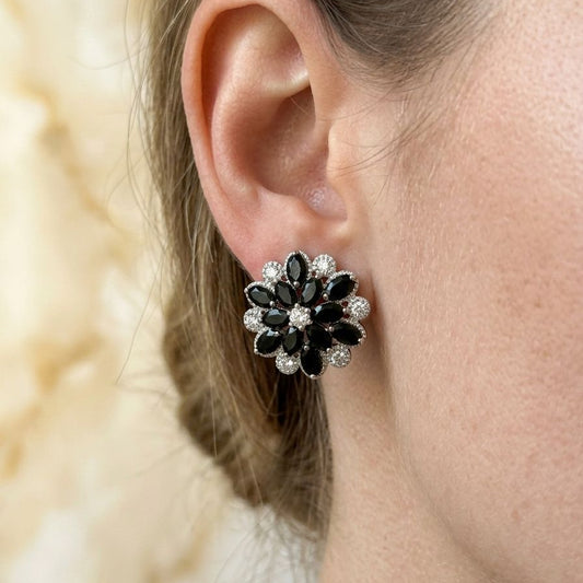Midnight Bloom Floral Studs
