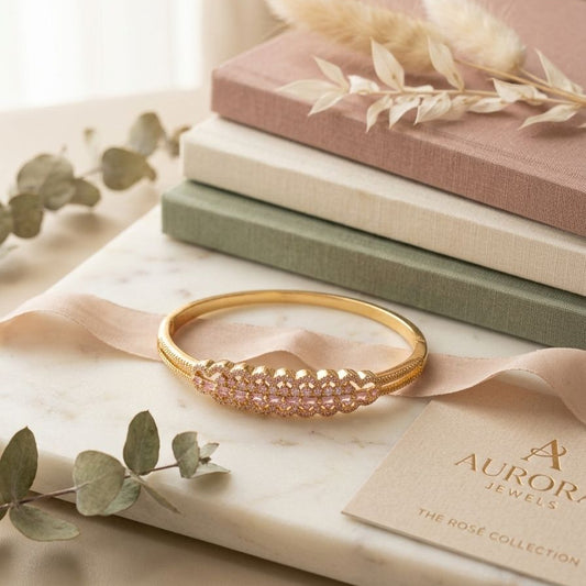 Aurora Rose Gold  Crystal Bangle