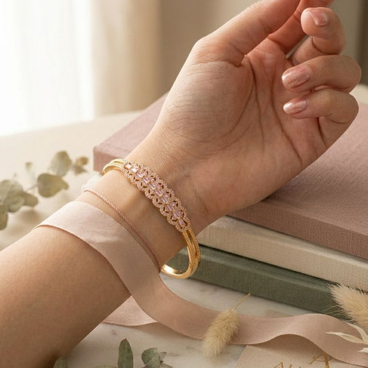 Aurora Rose Gold  Crystal Bangle