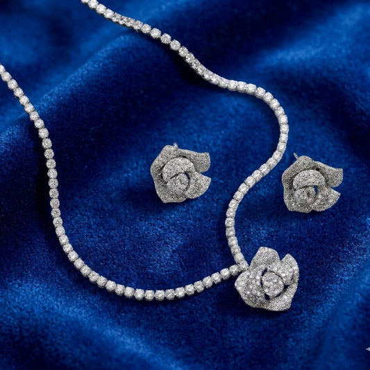 Sparkling Rose Diamond Jewelry Set