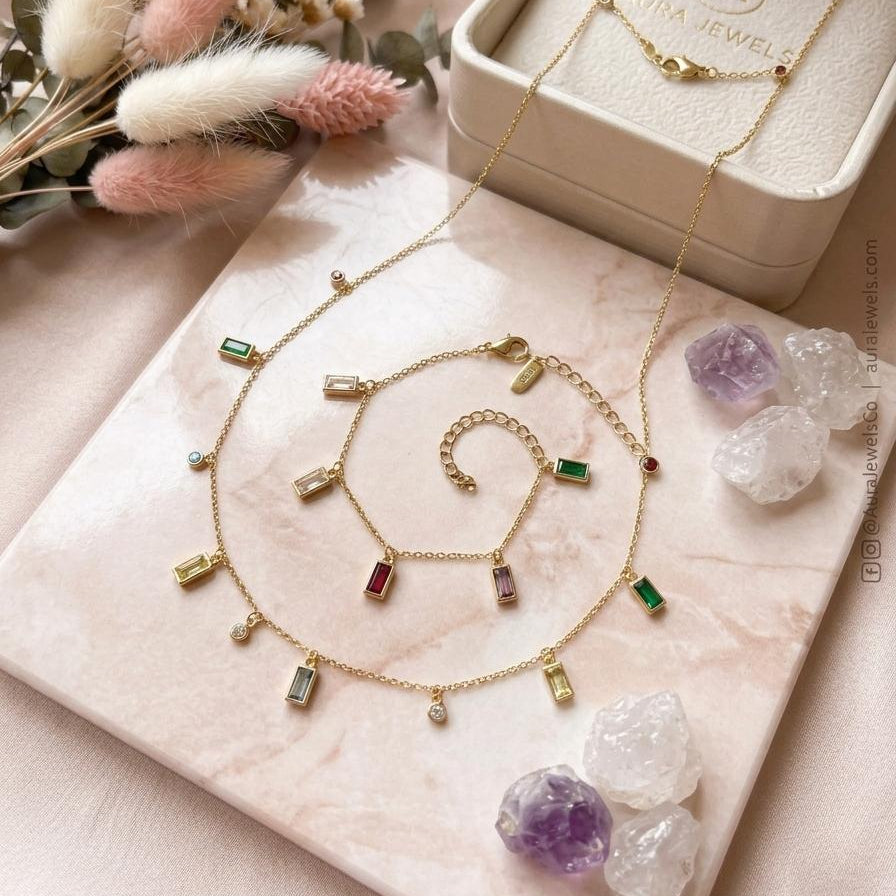 Rainbow Baguette Charm Set