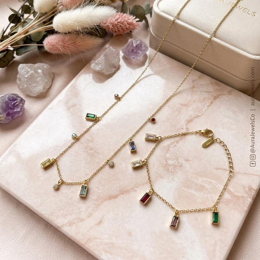 Rainbow Baguette Charm Set