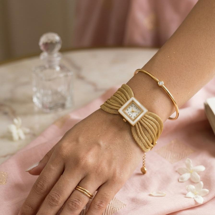 Eliza Gold Mesh Watch Bracelet