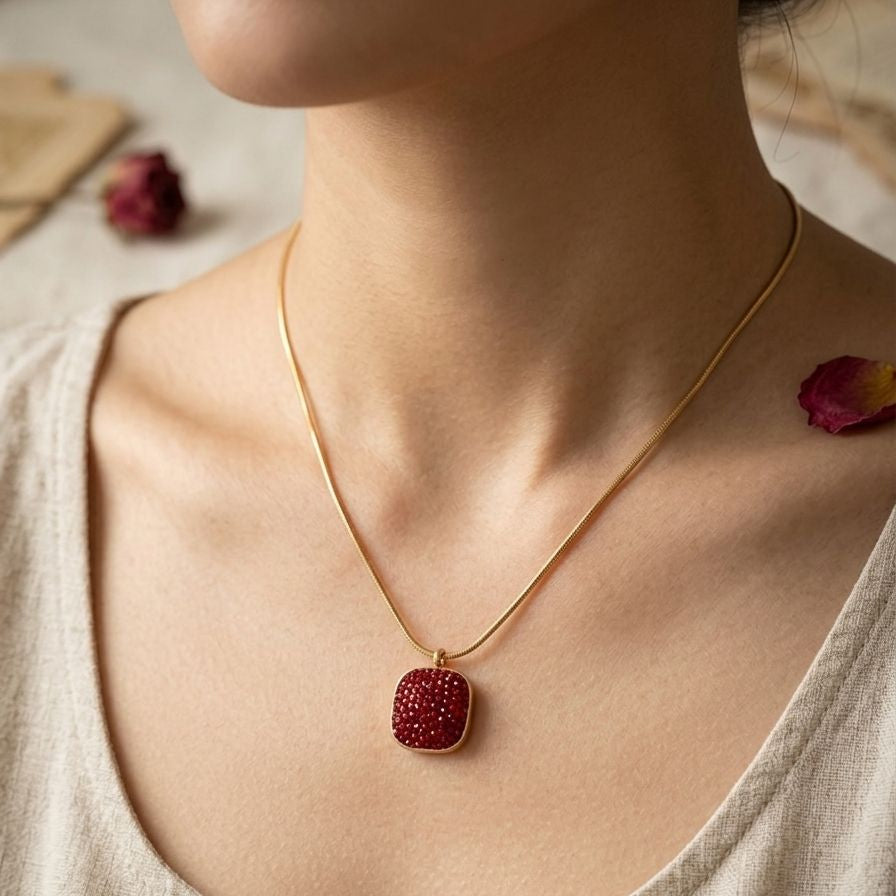 Garnet Shimmer Pendant