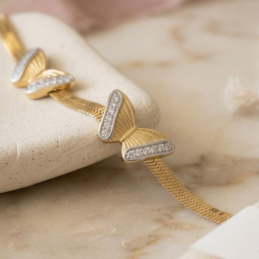 Golden Mariposa Herringbone bracelet