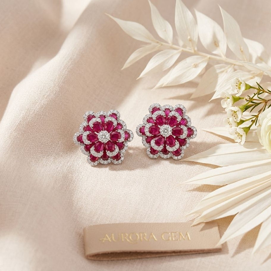 Ruby Blossom Studs