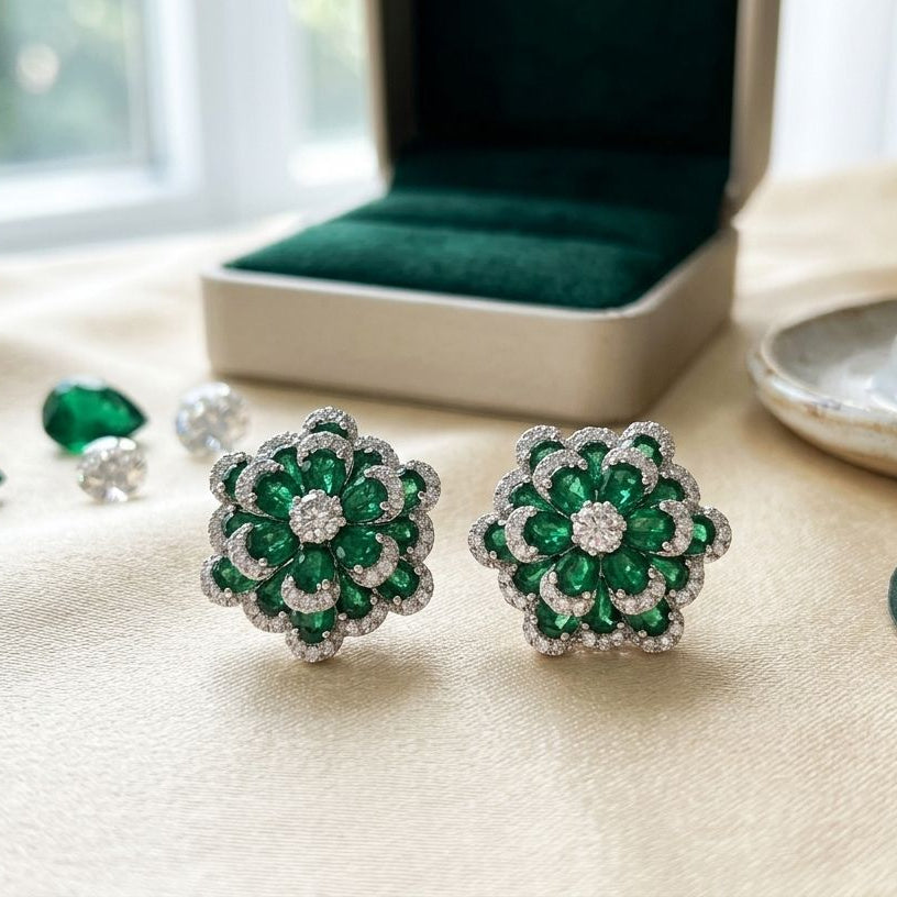 Emerald Bloom Studs